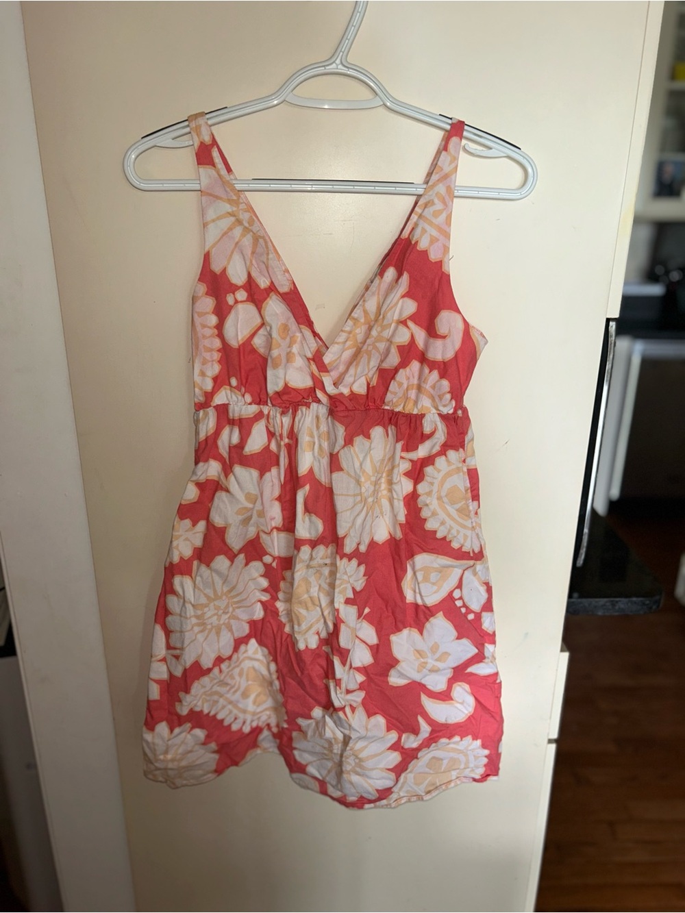 Old Navy Coral Floral Sundress Size Small Sleeveless Summer Dress